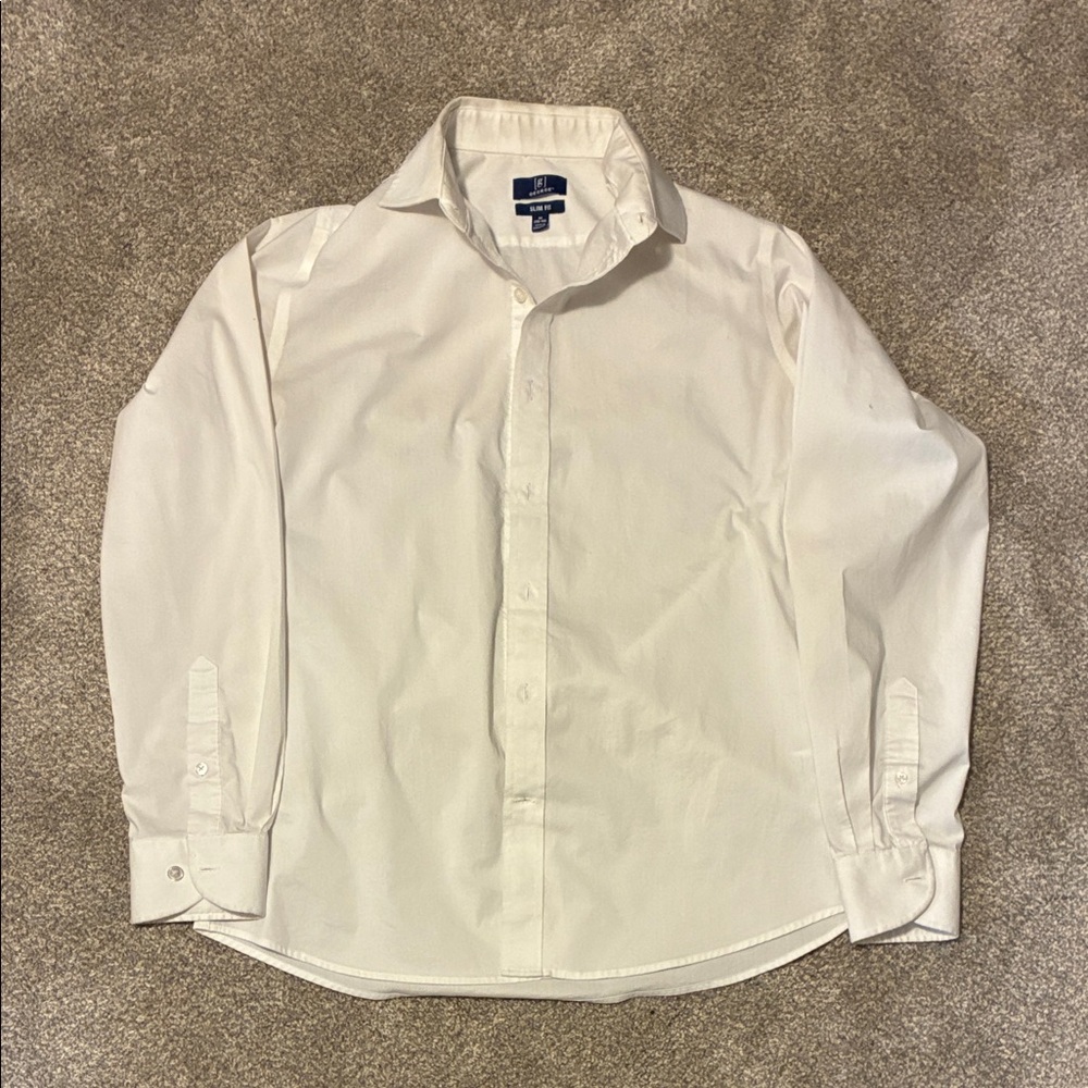George Men's White Long-Sleeve Dress Shirt